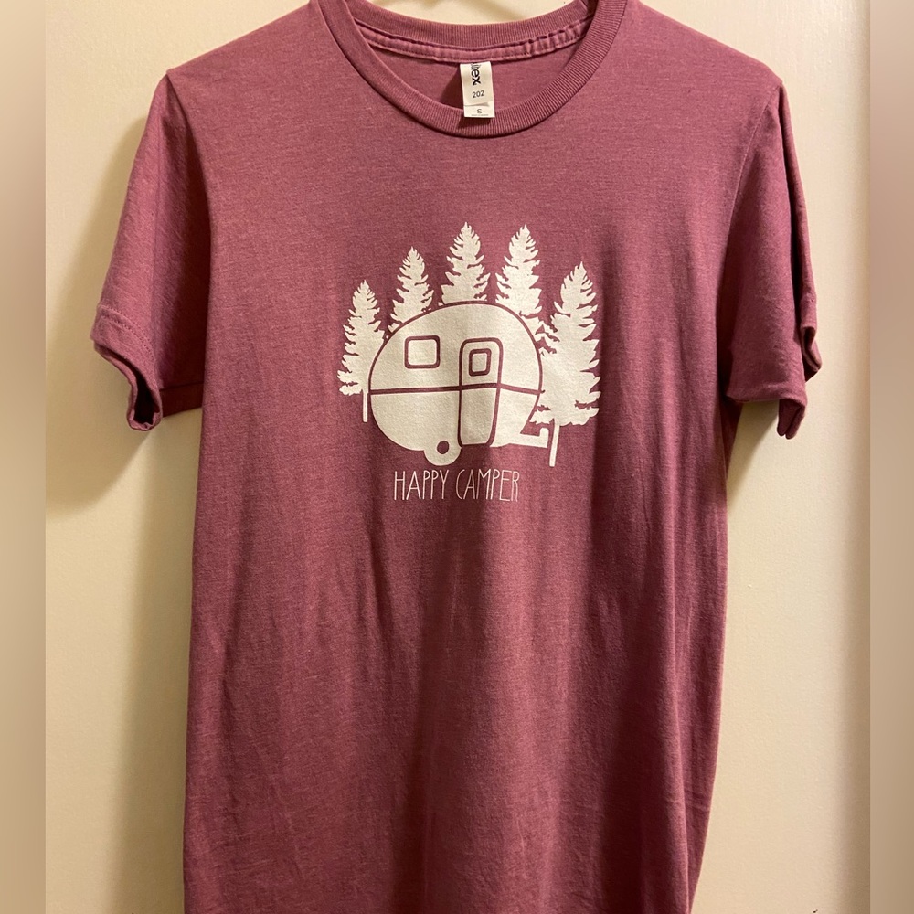 Happy Camper-purple/pink T-shirt